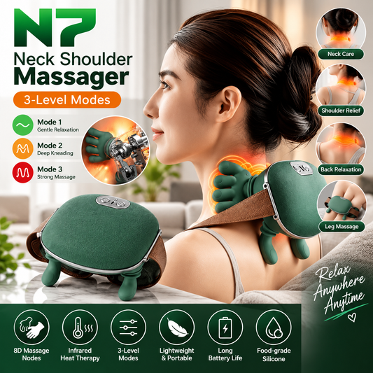 Electric Shoulder & Neck Massager โ Deep Tissue Shiatsu Kneading