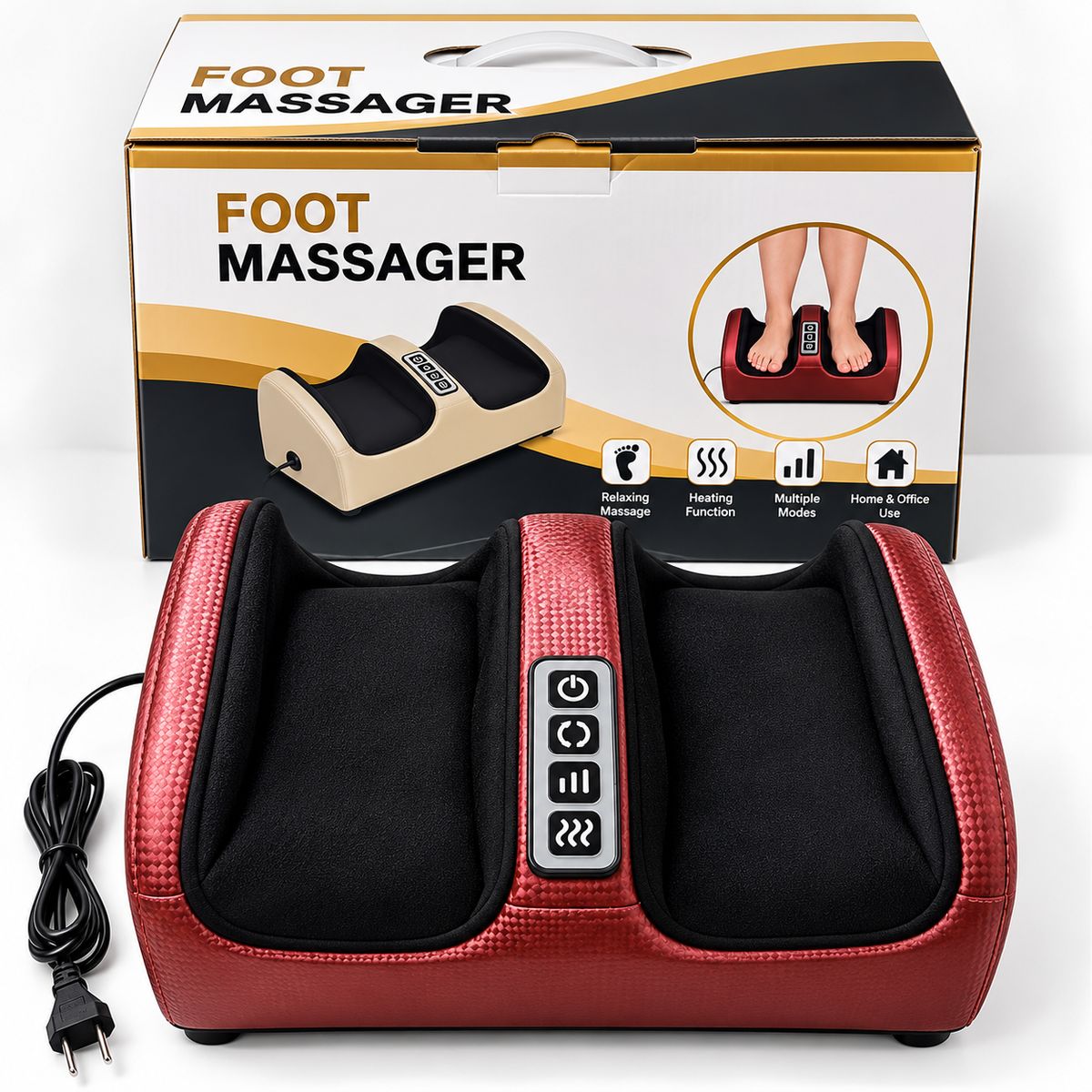 Electric Foot & Calf Shiatsu Massager – Deep Tissue Kneading & Heat Therapy