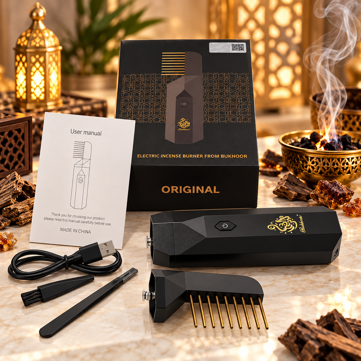 Electric Bakhoor Hair Comb – Portable Incense Burner