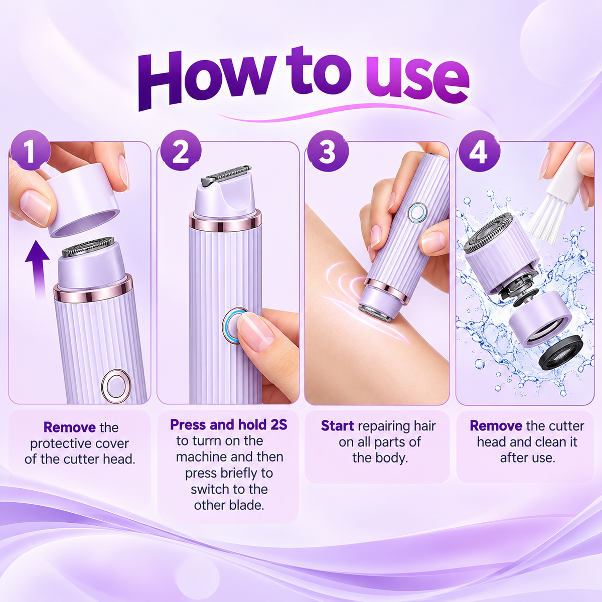 Double Head Electric Shaver – Gentle Body & Facial Hair Remover