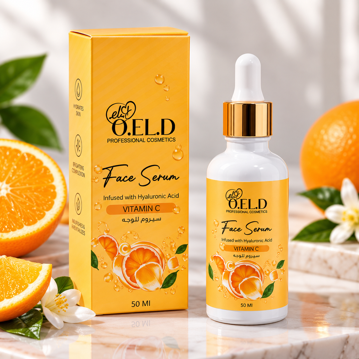 Professional Vitamin C & Hyaluronic Acid Face Serum (50ml)