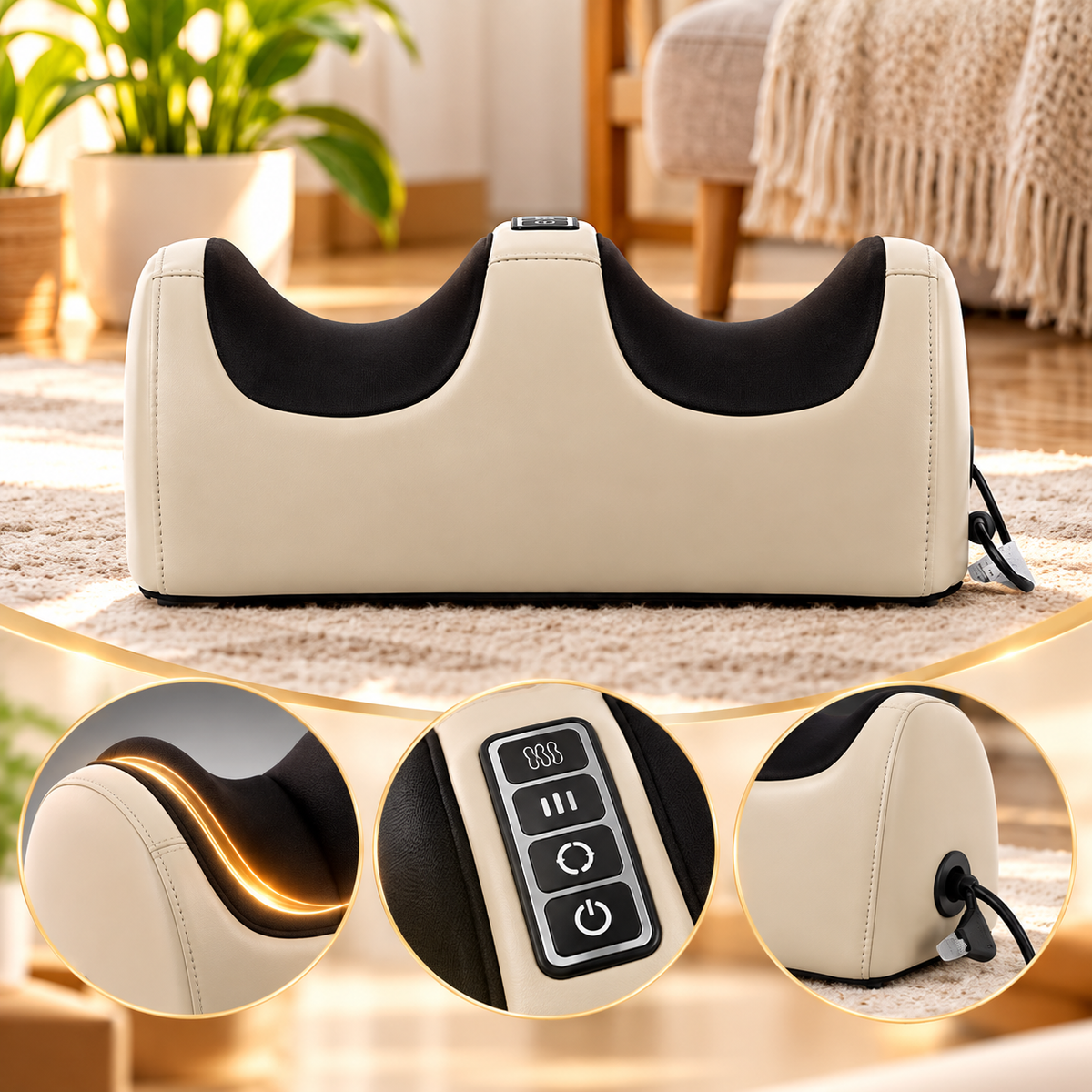 Electric Foot & Calf Shiatsu Massager – Deep Tissue Kneading & Heat Therapy